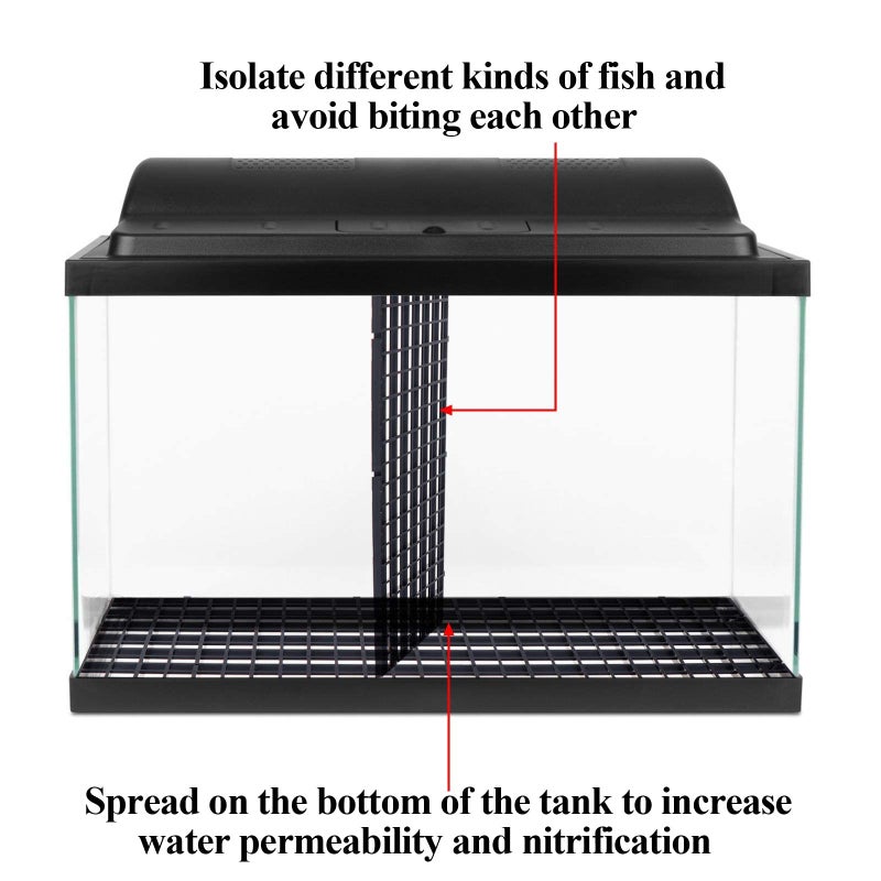 OBANGONG 6 Pcs Grid Divider Tray Egg Crate 11.8inch Louvre Aquarium Fish Tank Bottom Isolation - Image 4